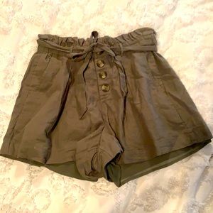 Olive paper bag shorts!